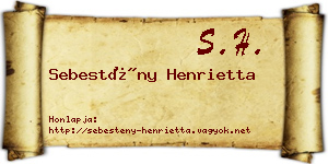 Sebestény Henrietta névjegykártya