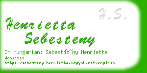 henrietta sebesteny business card